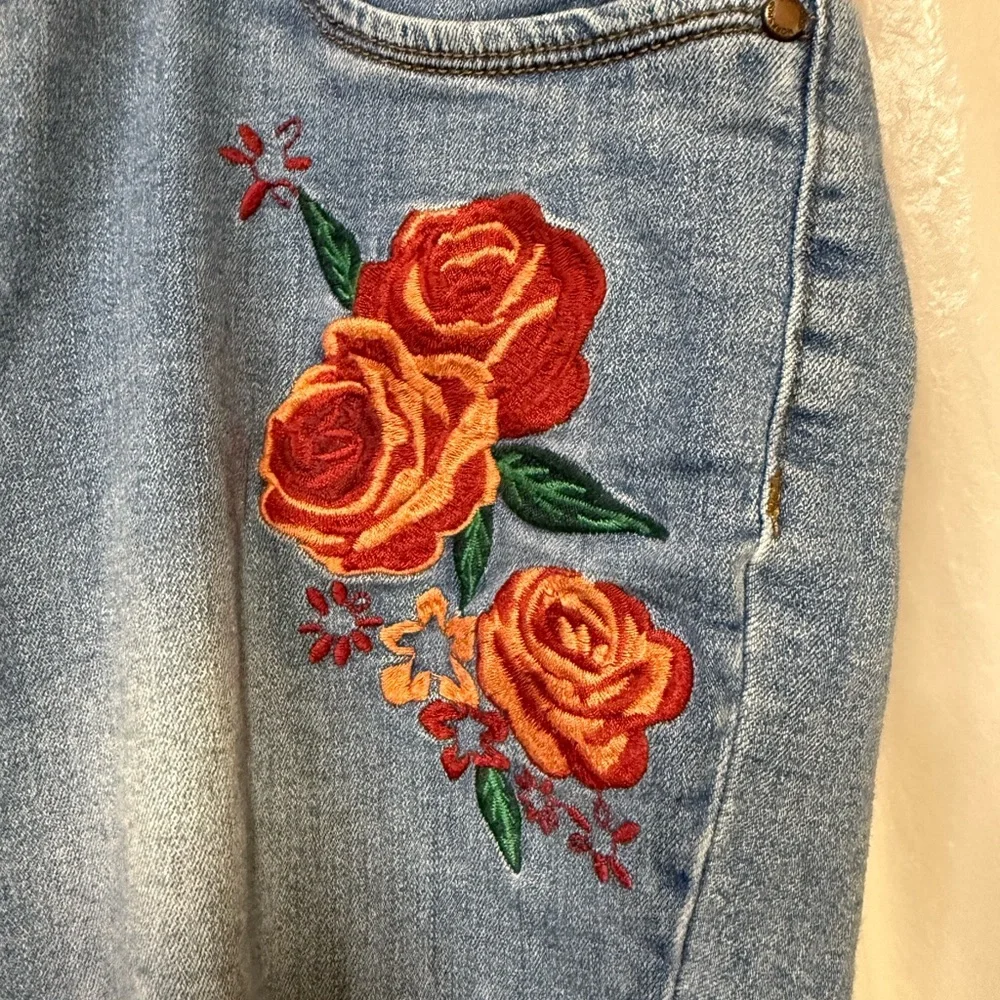 Workshop Republic Clothing Blue Floral Skinny Jeans. Size 10 - Picture 6 of 6
